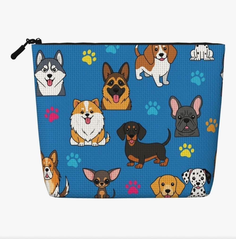 Travel Toiletry Bag for Boys - Cute Blue Puppy